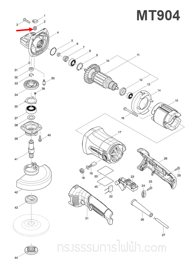 COMPRESSION SPRING 8 หินเจียร Maktec-มาคเทค MT904, GA4030, GA4034, GA4040, GA4040C, GA4530, GA4534 Pn.234057-1 (แท้) ##