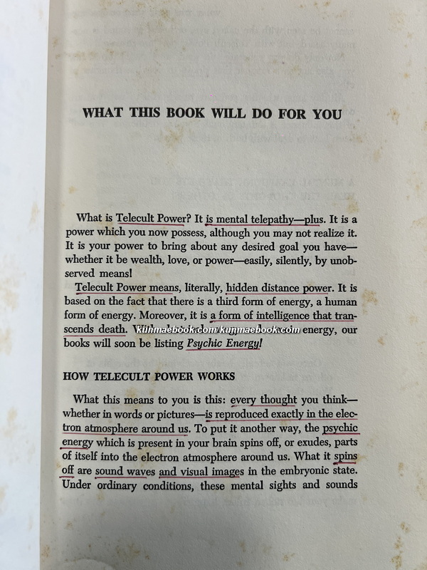 Telecult Power: The Amazing New Way to Psychic and Occult Wonders by Reese P.Dubin.