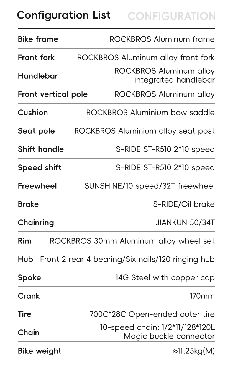 ROCKBROS GALE W3 จักรยานเสือหมอบ 20 สปีด 700C | เบรกน้ำมัน น้ำหนักเบา 11.25 กก. | ปี 2025