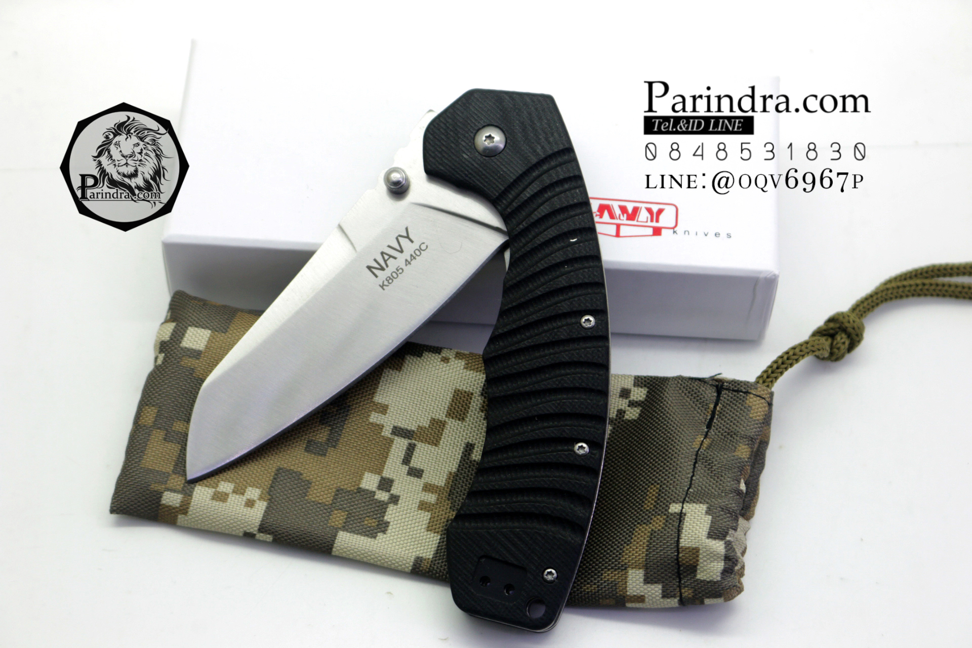 มีดพับ Navy รุ่น K805B สีดำ ด้าม G10 ทรงสวย ของแท้ 100%