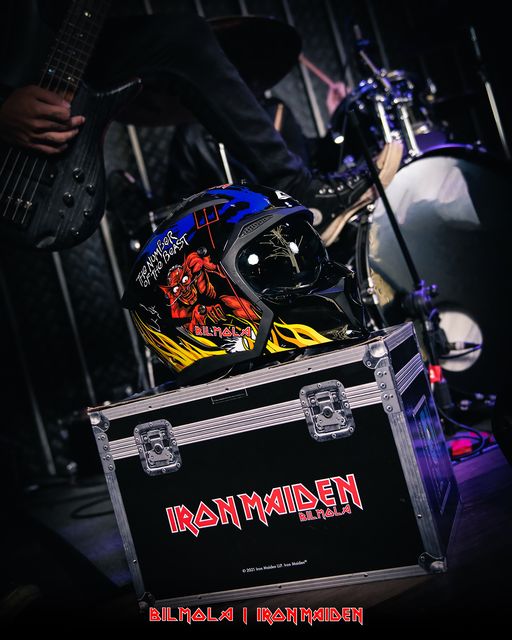 หมวกกันน๊อคเต็มใบ Bilmola รุ่น SPIKER Iron Maiden LIMITED EDITION The Number of The Beast Blue