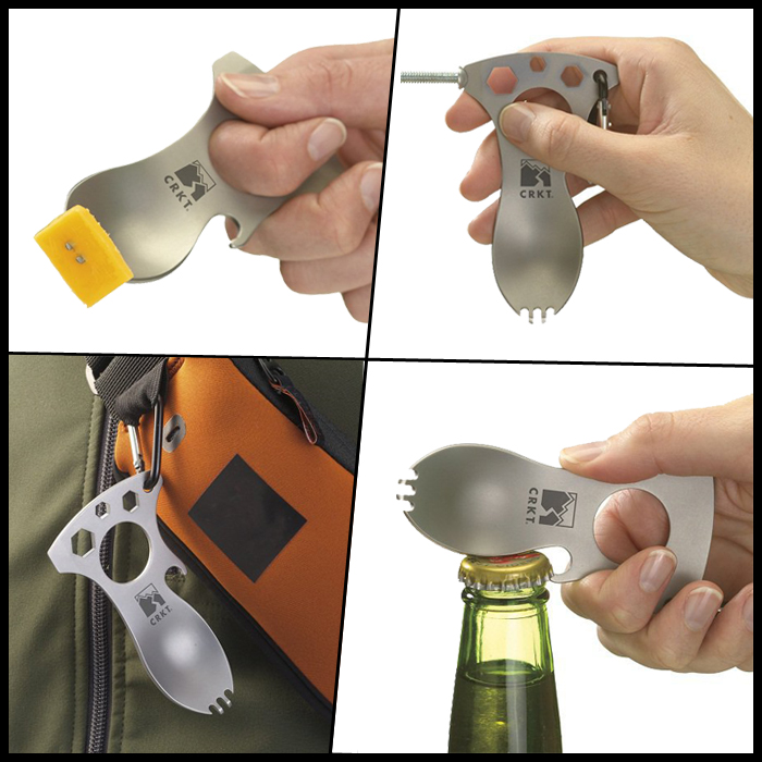 ช้อนอเนกประสงค์ CRKT eat 'n tool สำหรับการพกพาสำหรับการเดินป่า แคมป์ปิ้ง Outdoor (OEM)