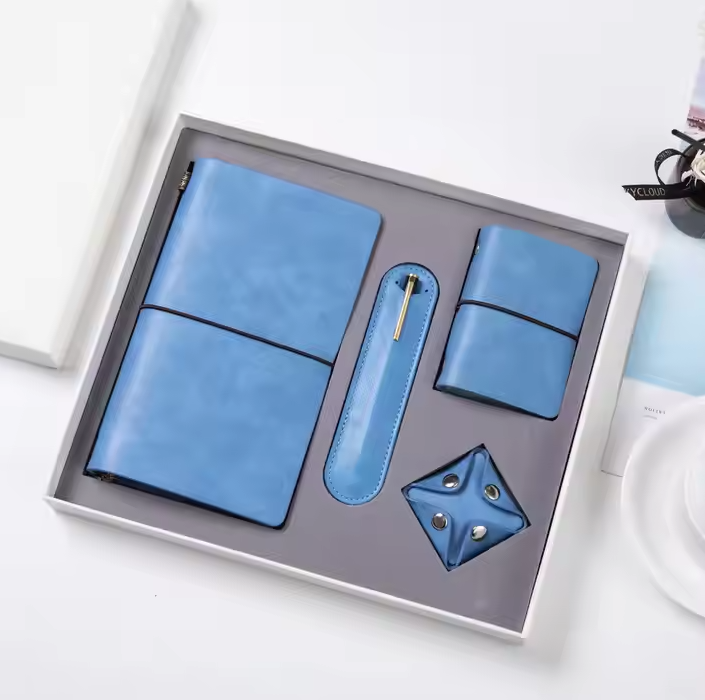 Gift Set รุ่น MY-015 (Diary,penพร้อมปลอกหนัง,สมุดใส่นามบัตร,กระเป๋าใส่เหรียญ)