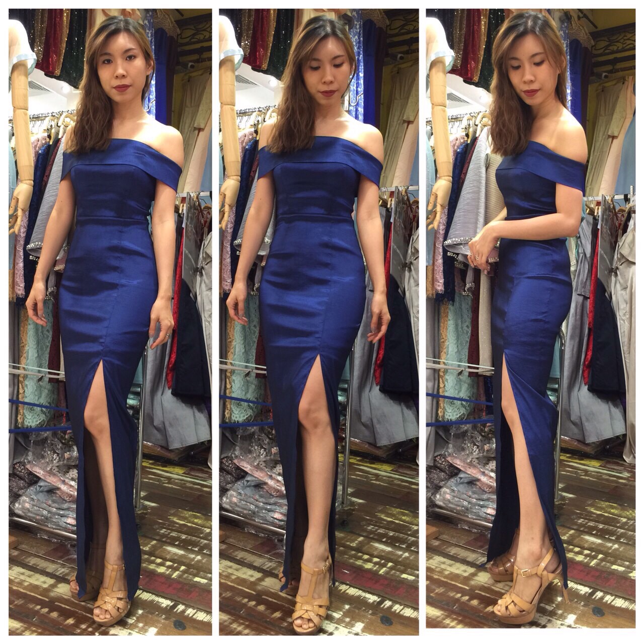 ชุดเพื่อนเจ้าสาว ชุดราตรียาว Rose - Off -shoulder top & sheath skirt