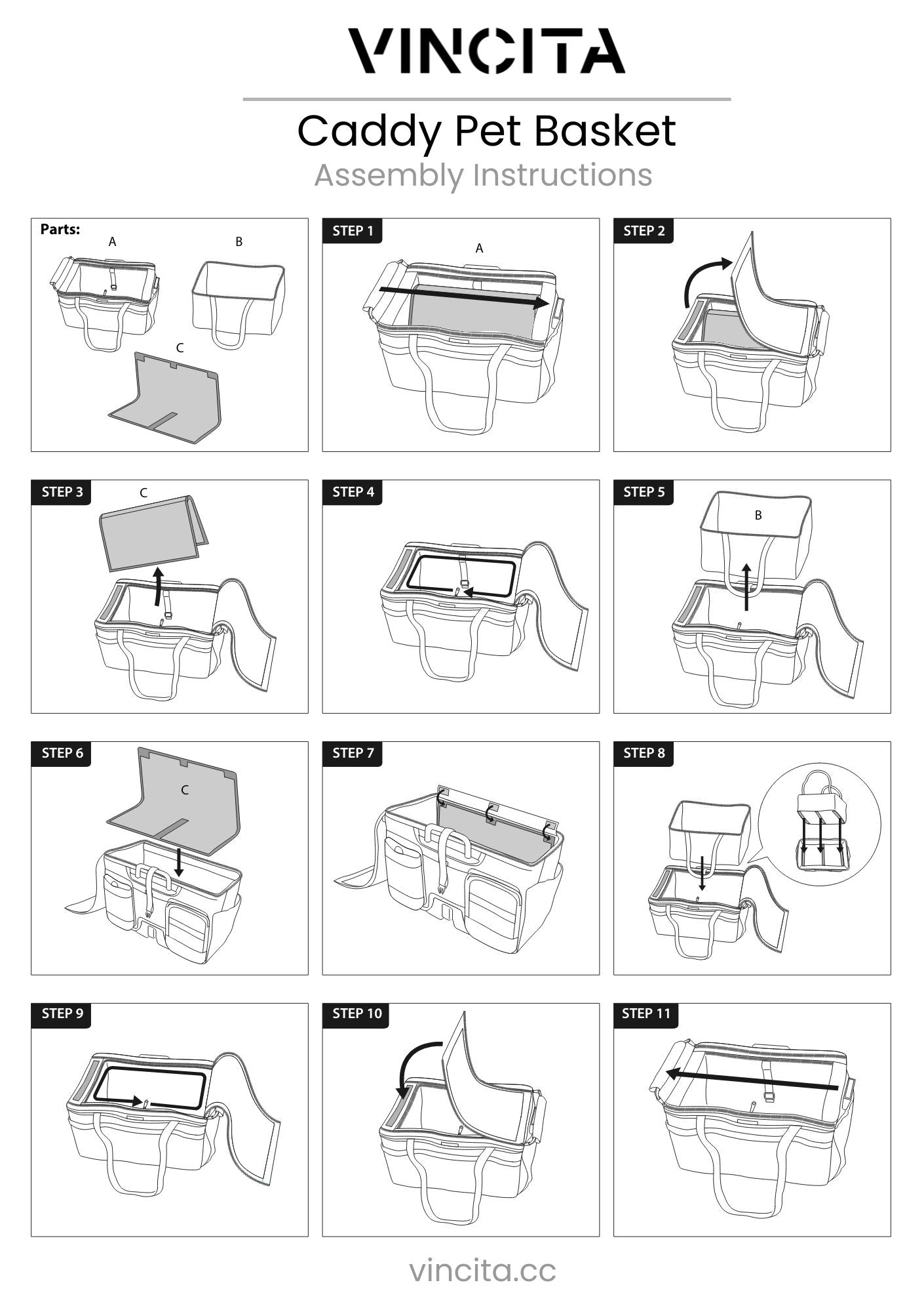Vincita B209B ตะกร้าใส่สัตว์เลี้ยง CADDY สำหรับจักรยานบรอมตัน