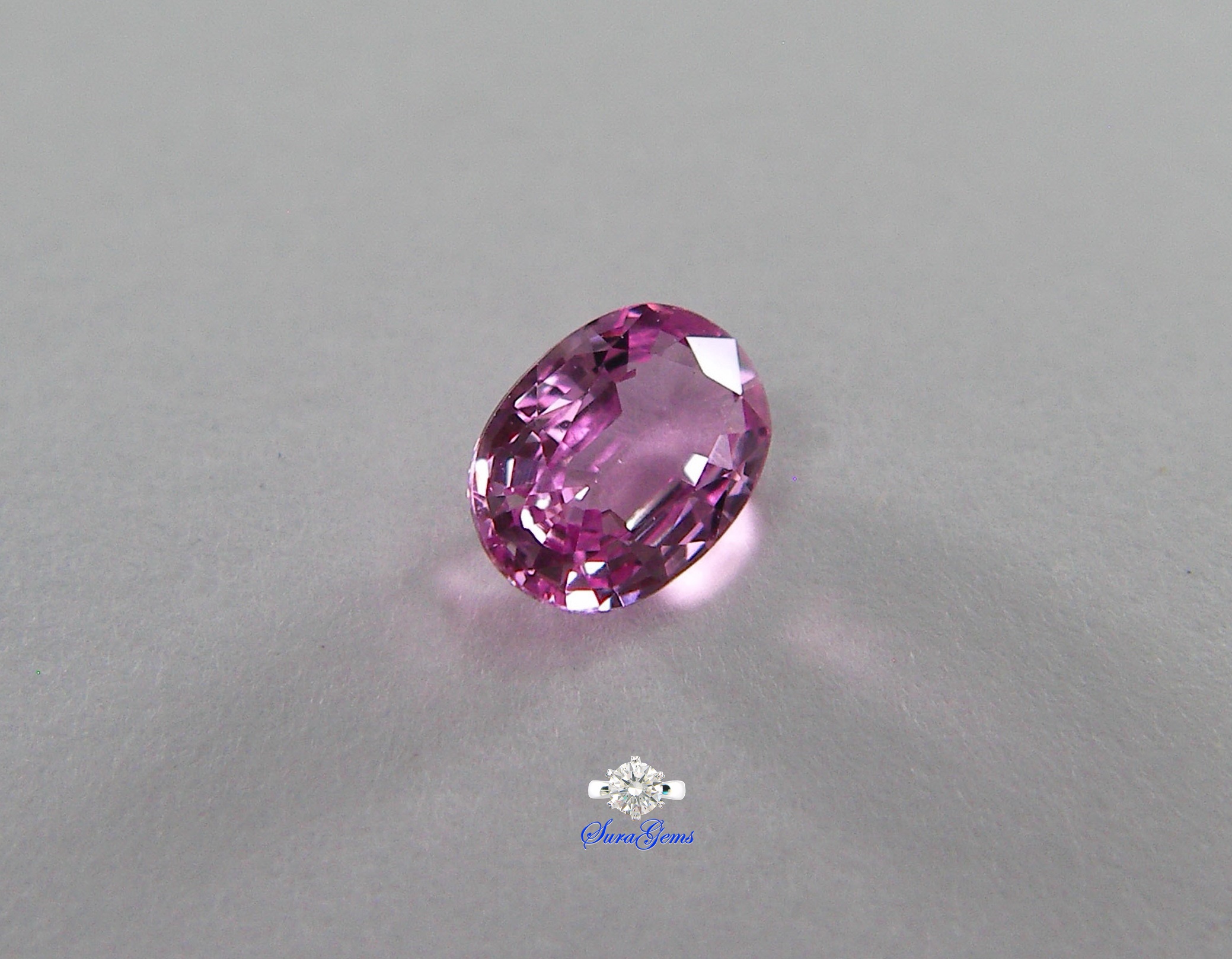 พิ้งค์แซฟไฟร์ !ดิบ Pink Sapphire 粉紅色藍寶石 weight 0.57 ct. ความสะอาด IF