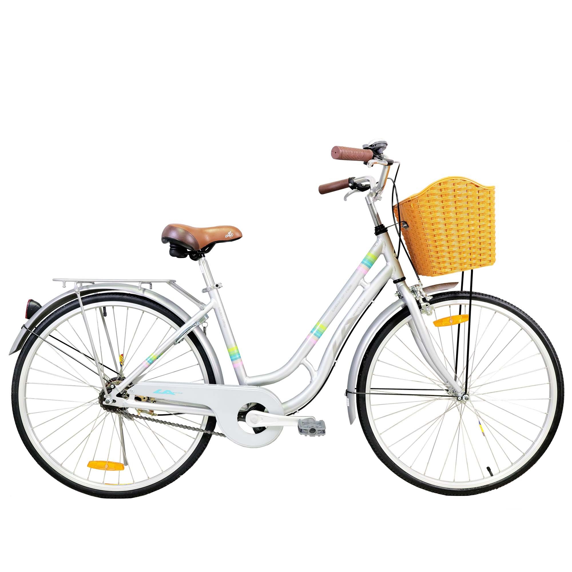 จักรยานทรงวินเทจ จักรยานแม่บ้าน LA Color of ride วงล้อ 26 นิ้ว เฟรมALLOYเบา พร้อมตะกร้าหน้า (มีสินค้าสีแดง)