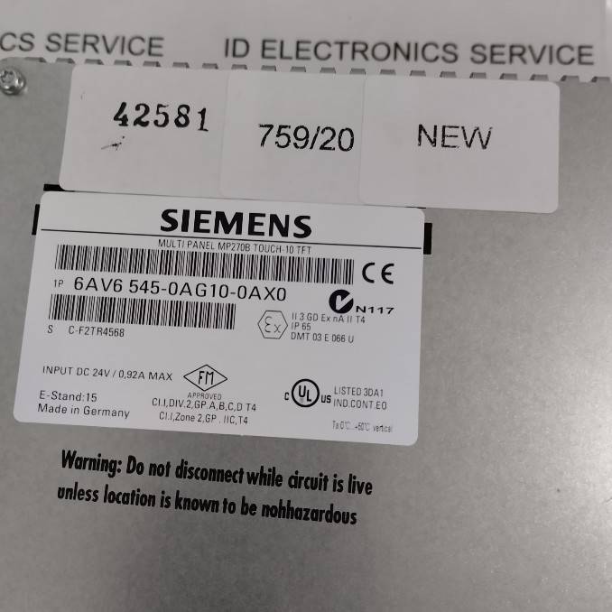 6AV6 545-0AG10-0AX0 HMI " SIEMENS "