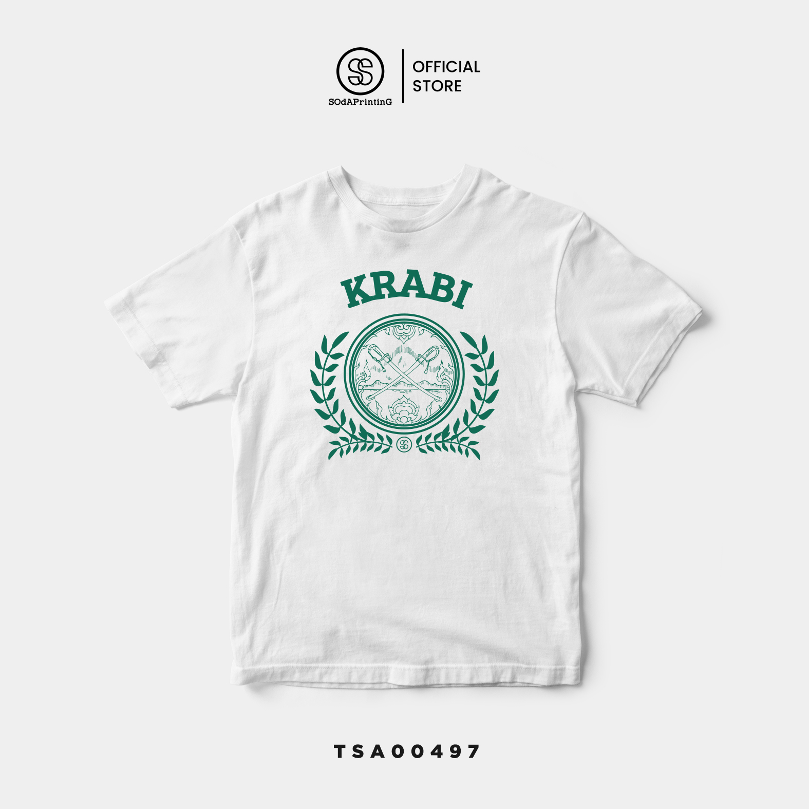 เสื้อยืด พิมพ์ลาย ตราสัญลักษณ์จังหวัดกระบี่ Krabi รหัส TSA00497 #ตราสัญลักษณ์จังหวัด #SOdAtee #SOdAPrintinG