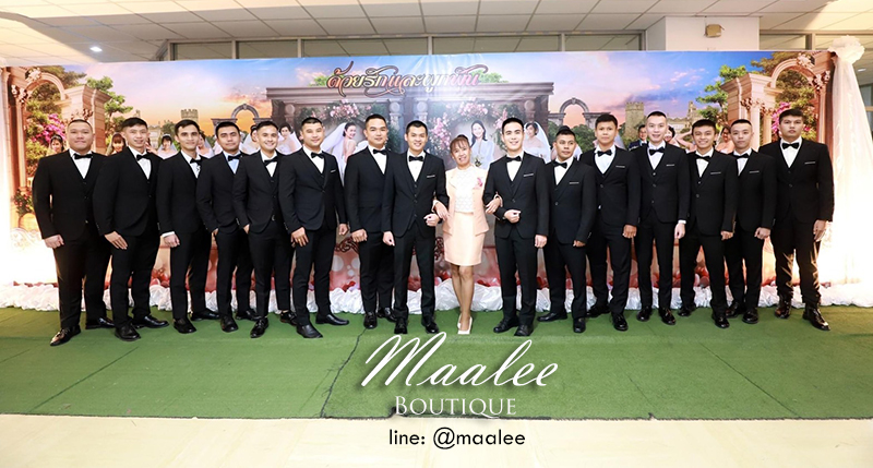 พร้อมเช่า ชุดสูทชาย สีดำ คลาสสิก รุ่นกระดุมเดียว (พร้อมเสื้อกั๊ก)