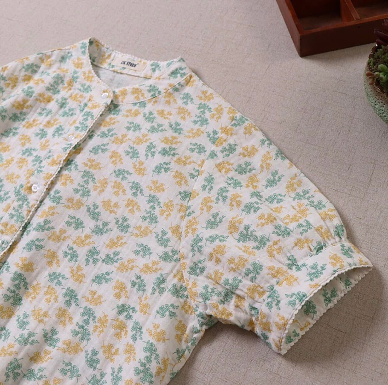 เสื้อผ้าสาลูลายดอกไม้แต่งขอบผ้าลูกไม้