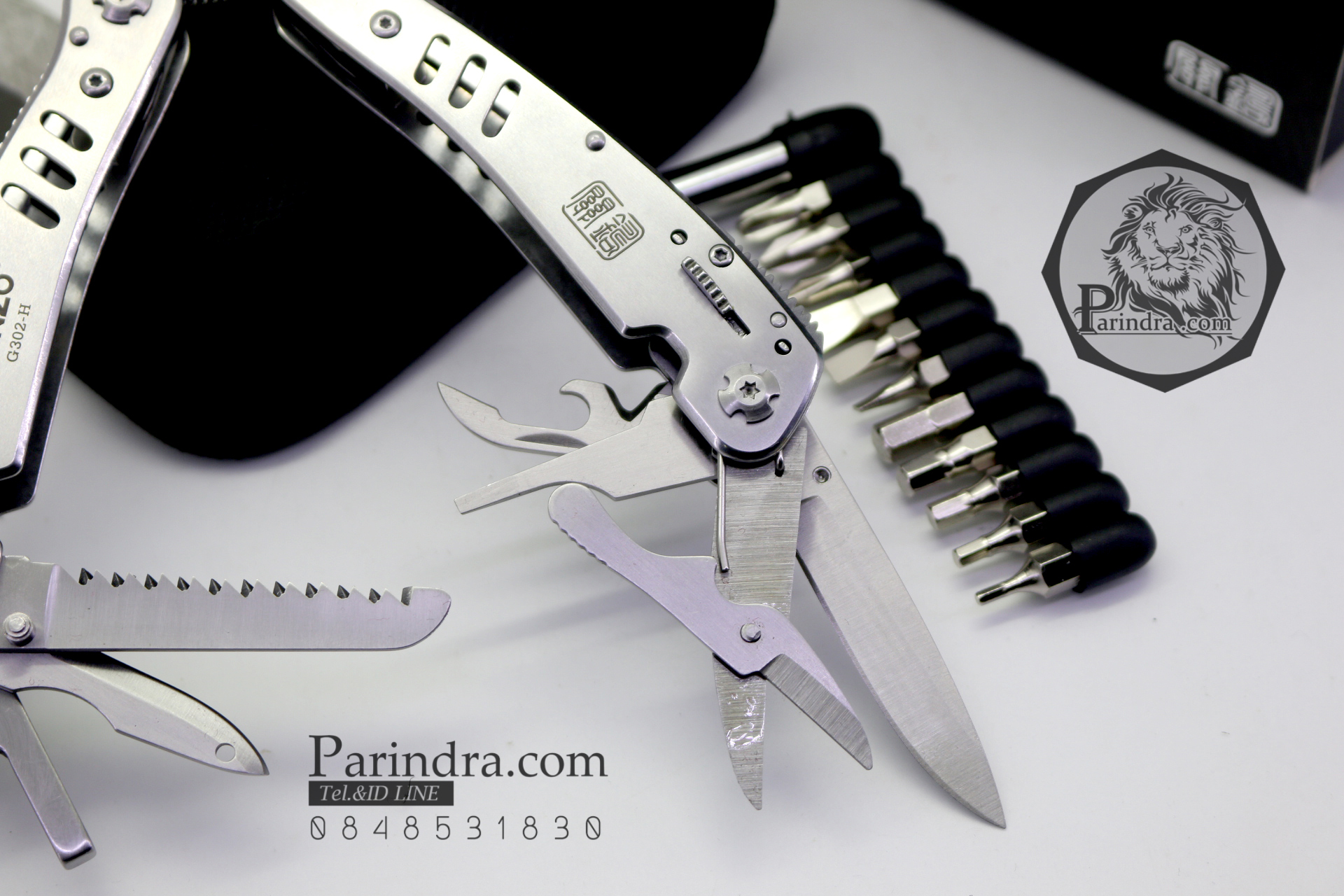 คีมเอนกประสงค์ Multi-Tools Ganzo กานโซ่ รุ่น G302-H สีเงินไทเทเนี่ยม ของแท้ 100%