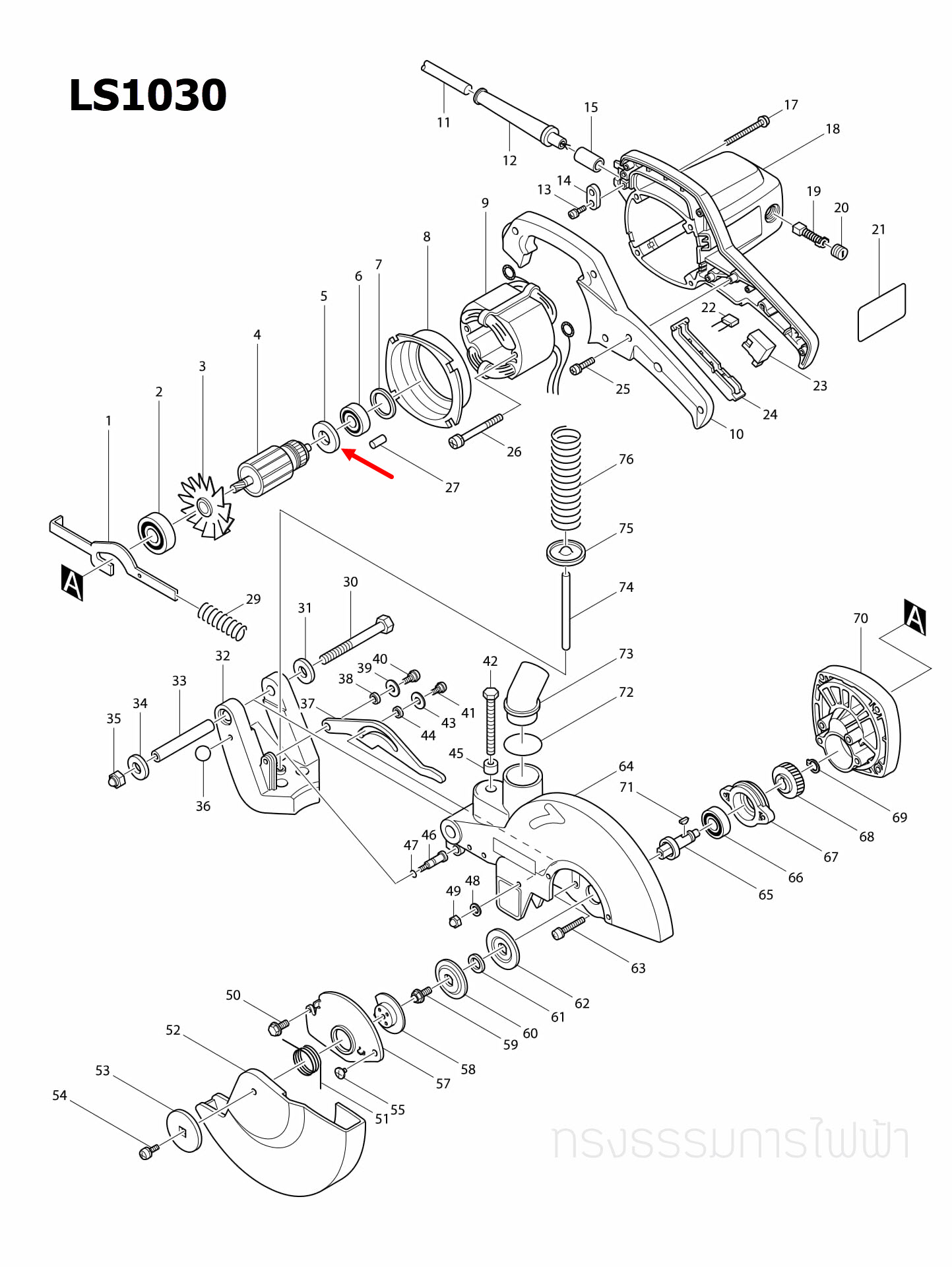 ไฟเบอร์กันฝุ่น Makita 1100, LS1030, 5900B, 9924DB, 2012NB Pn.681623-9 (แท้) ## **