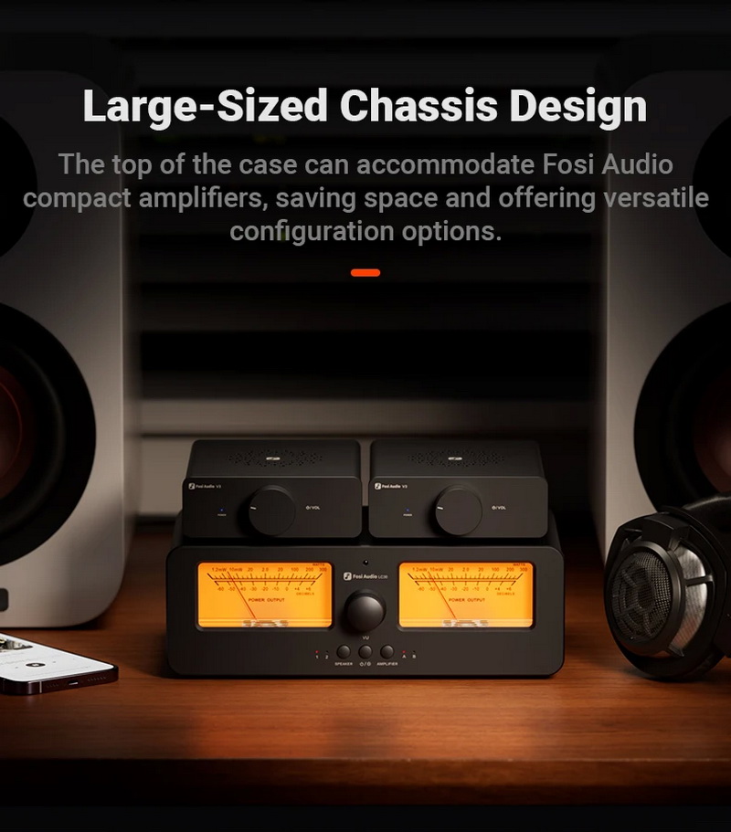 Fosi Audio LC30 ตัวสลับ ลำโพง เครื่องขยายเสียง พร้อมจอแสดงผล VU meters รีโมทควบคุมระยะไกล