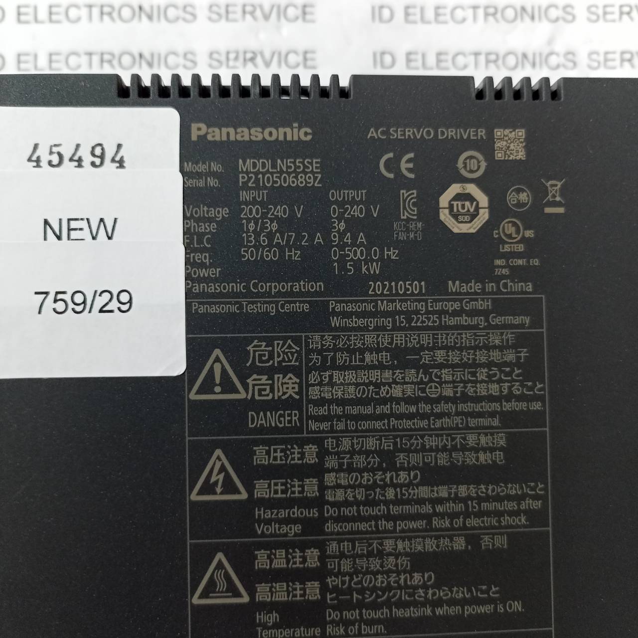 MDDLN55SE SERVO DRIVE " PANASONIC "