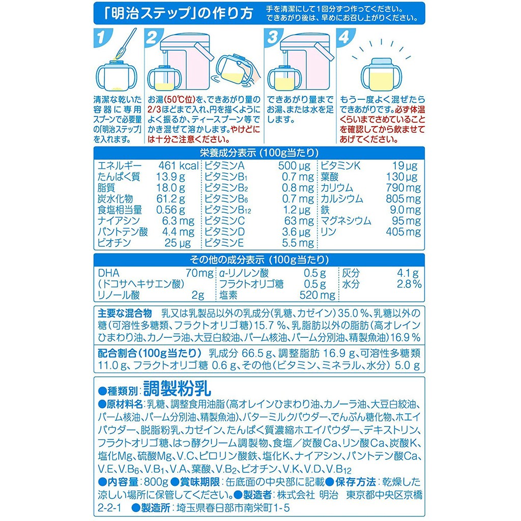 ***ลอตใหม่*** Meiji Hohoemi/MEIJI step 1-3 ขวบ 800g นมผงเมจิ