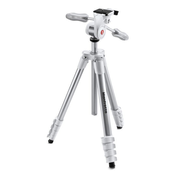 ขาตั้งกล้อง Manfrotto Compact Advanced aluminium tripod with 3-way head, white สีขาว MF-MKCO-ADVWH Manfrotto ประกันศูนย์ 5 ปี