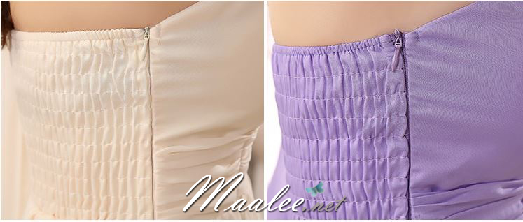 พร้อมส่ง ชุดเดรสสั้น เกาะอก จับสม๊อกด้านหลัง แต่งดอกช่วงเอว อกจับจีบ สีครีม