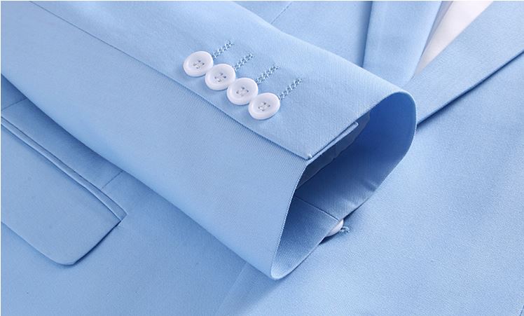 Pre-order ชุดสูทชาย สีฟ้า สไตล์เกาหลี พร้อมเสื้อกั๊ก