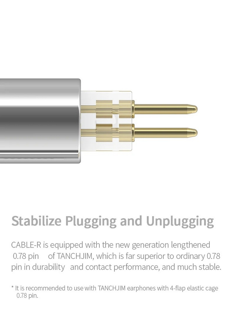 TANCHJIM CABLE R สายอัพเกรดหูฟัง ทองแดงผลึกเดี่ยวชุบเงิน ขั้ว2พิน0.78 ประกันศูนย์ไทย