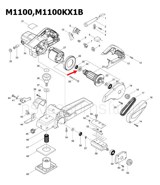 INSULATION WASHER เครื่องตัดคอนกรีต Makita มากีต้า MT860 [#47], M1100, M1100KX1B [#24], 4100NH2 [#22], 9227C [#5], UB1100 [#2], MT583, GA5010, GA5020 [#18], MT904 [#12], GA5010, GA5020 [#13] Pn.681644-1 (แท้) ## (*)