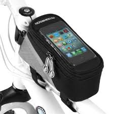 กระเป๋าใส่โทรศัพท์คาดเฟรม Roswheel Bicycle Front Top Tube Frame Bag Touch Screen Waterproof Storage Pack inches (L) , 12496