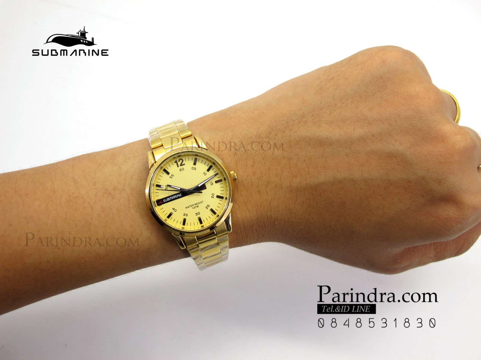 นาฬิกาคู่ US submarine รุ่น J104L เรือนทองล้วน เรือนขนาดเล็ก