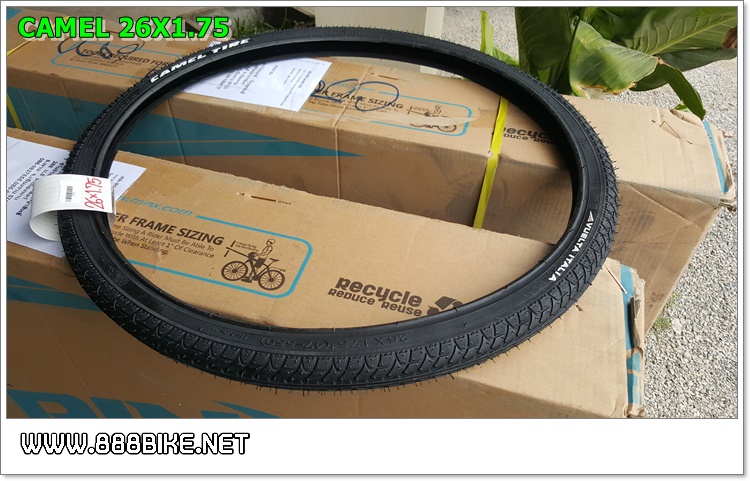 ยางนอกจักรยานเสือภูเขา camel, 26X1.75 ดอกเรียบ รุ่น VUELTA ITALIA(ส่งเป็นพัสดุธรรมดาหรือEMS เท่านั้น)