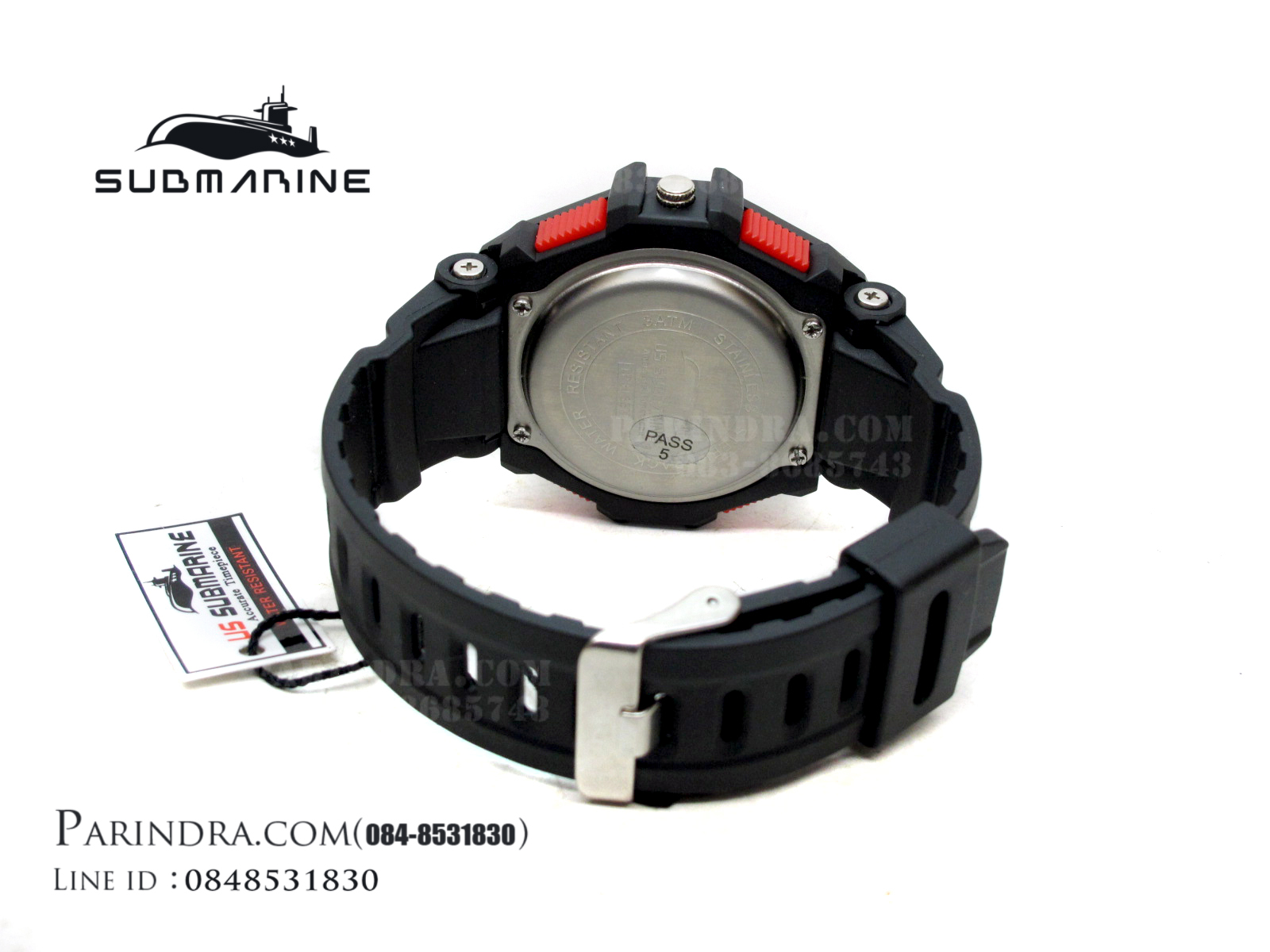 US submarine Protector รุ่น TP3135M สีดำตัดแดง พื้นดำ