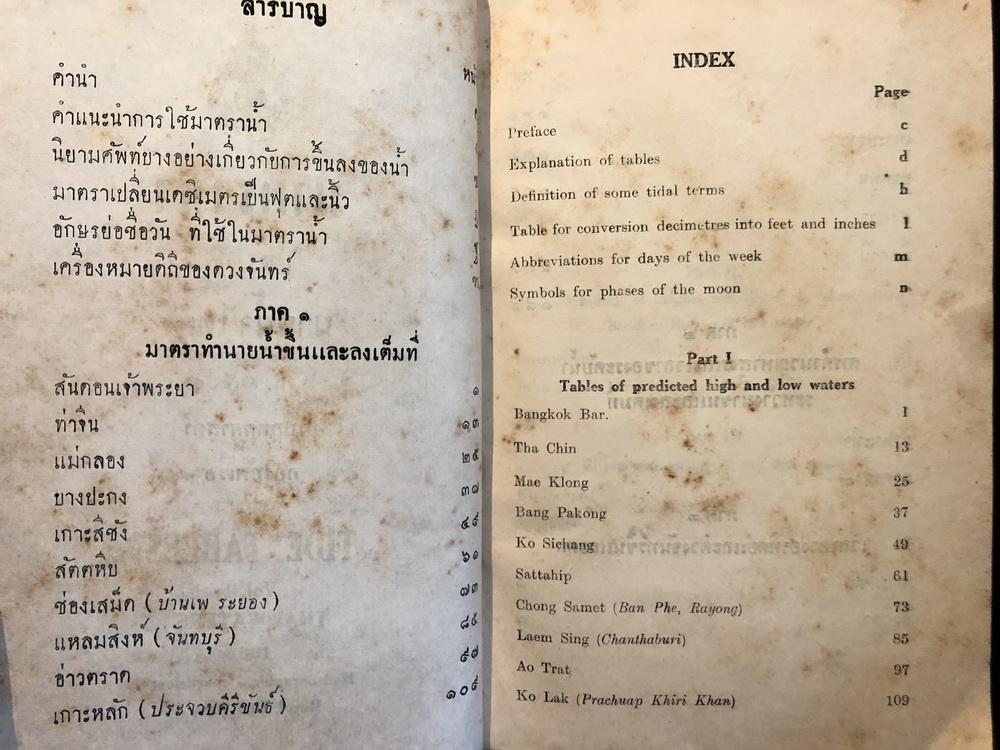 มาตราน้ำ เล่ม ๑ น่านน้ำไทย พ.ศ.๒๕๐๔ / ทำนายน้ำขึ้นน้ำลง รวมถึงเวลาดวงอาทิตย์ดวงจันทร์ขึ้นและตก