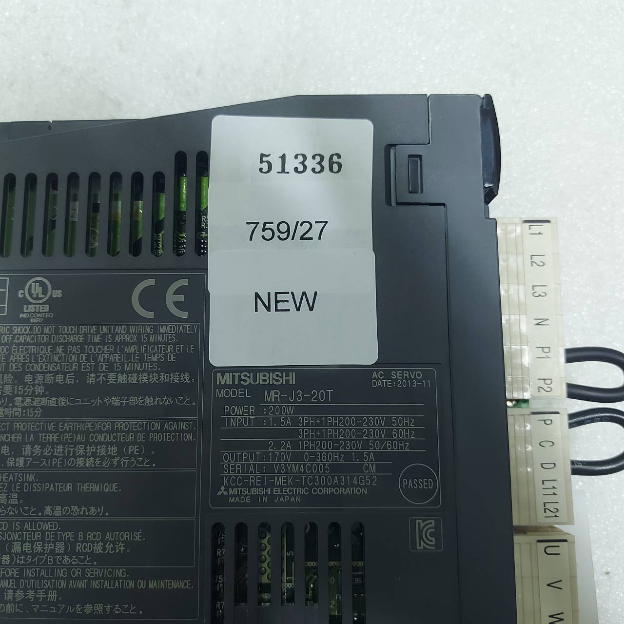 MR-J3-20T SERVO DRIVE " MITSUBISHI "