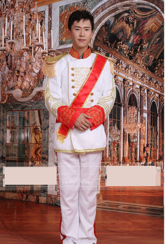 Pre-order ชุดสูทชาย สไตล์ยุโรป Court Marshal แนวทหารยุโรป สีขาว