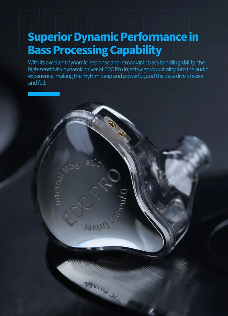 KZ EDC Pro หูฟัง IEMs ไดรเวอร์ Dynamic เบสทรงพลัง เส้นโค้งเสียงที่น่าทึ่ง ประกันศูนย์ไทย