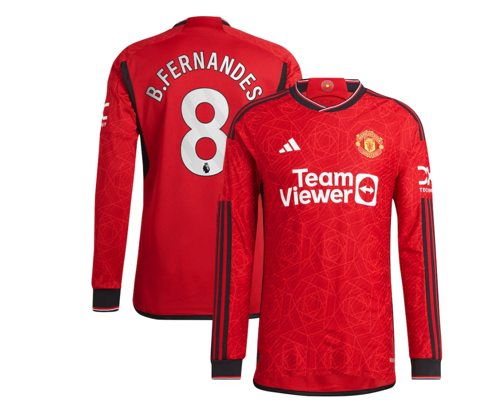 เสื้อแมนเชสเตอร์ ยูไนเต็ด 2023 2024 ทีมเหย้ารุ่นเวอร์ชั่นนักเตะ Home Authentic B.Fernandes 8 แขนยาวของแท้