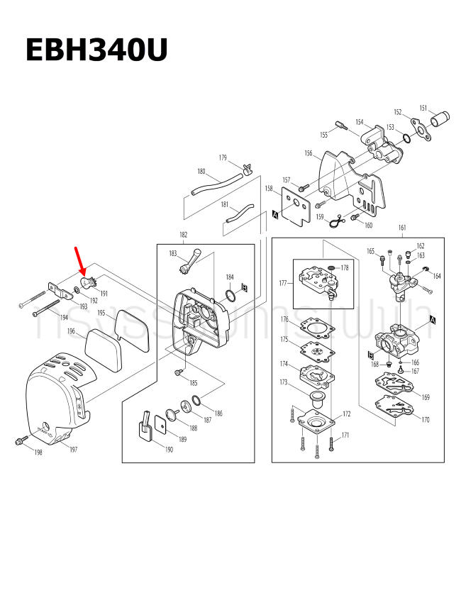 CHOKE PLATE เครื่องตัดหญ้า Makita EBH340U [#191] Pn.450560-6 (แท้) ##