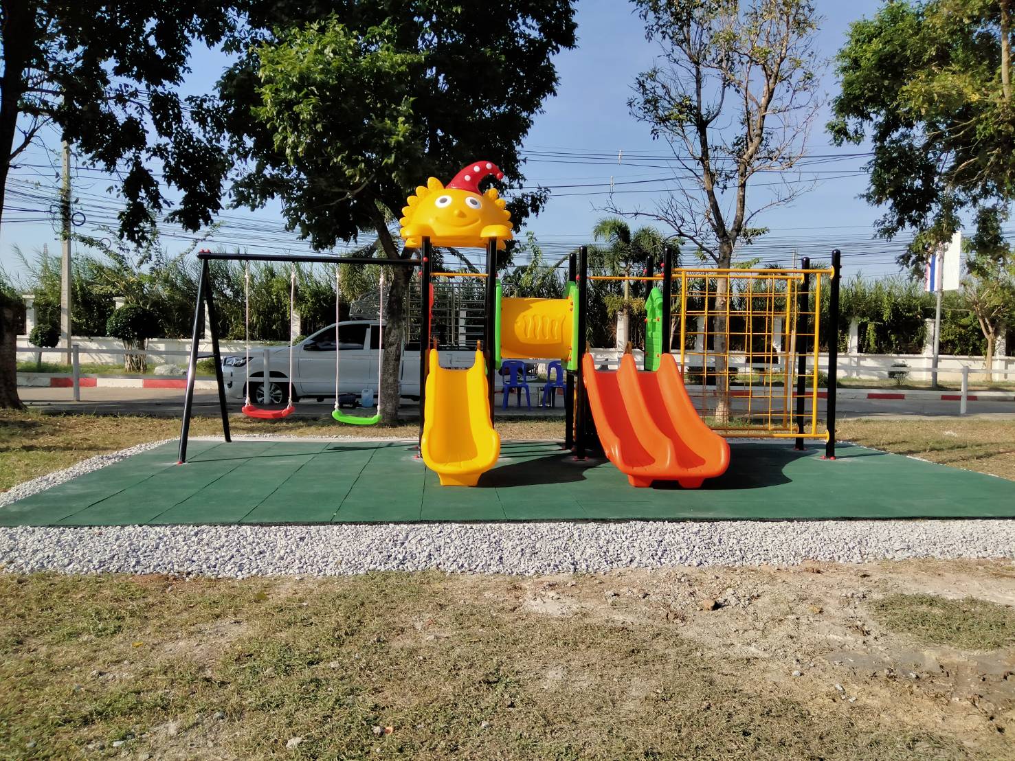 เครื่องเล่นสนาม-ชุด-ปีนป่ายชิงช้าสไลด์