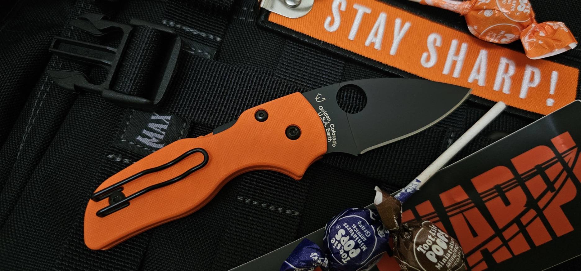 Spyderco Lil' Native Compression Lock - 2.45" CTS-XHP Black DLC Finish Blade - Orange G-10 Handle - CUTLERY SHOPPE