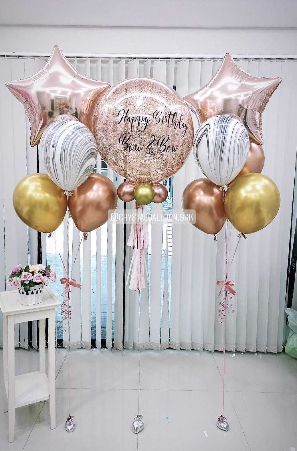ลูกโป่ง วันเกิด Bubble ขนาด 24" สียอดนิยม พร้อม ช่อลูกโป่ง 2 ช่อ,ฟอยล์ดาว ขนาด 24" 2 ชิ้น,ลูกโป่งลายหิน USA 2 ลูก พร้อมตกเเต่ง สามารถเปลี่ยนสีลูกโป่ง/เปลี่ยนสี-ฟอยล์ตกแต่ง/เปลี่ยนข้อความได้