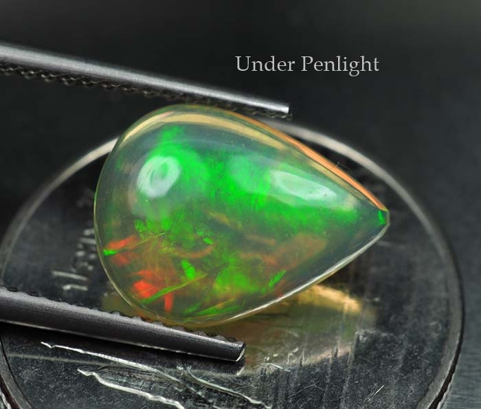 โอปอหลากสี (Multi Opal) 1.65 กะรัตทรงหยดน้ำ (0863)