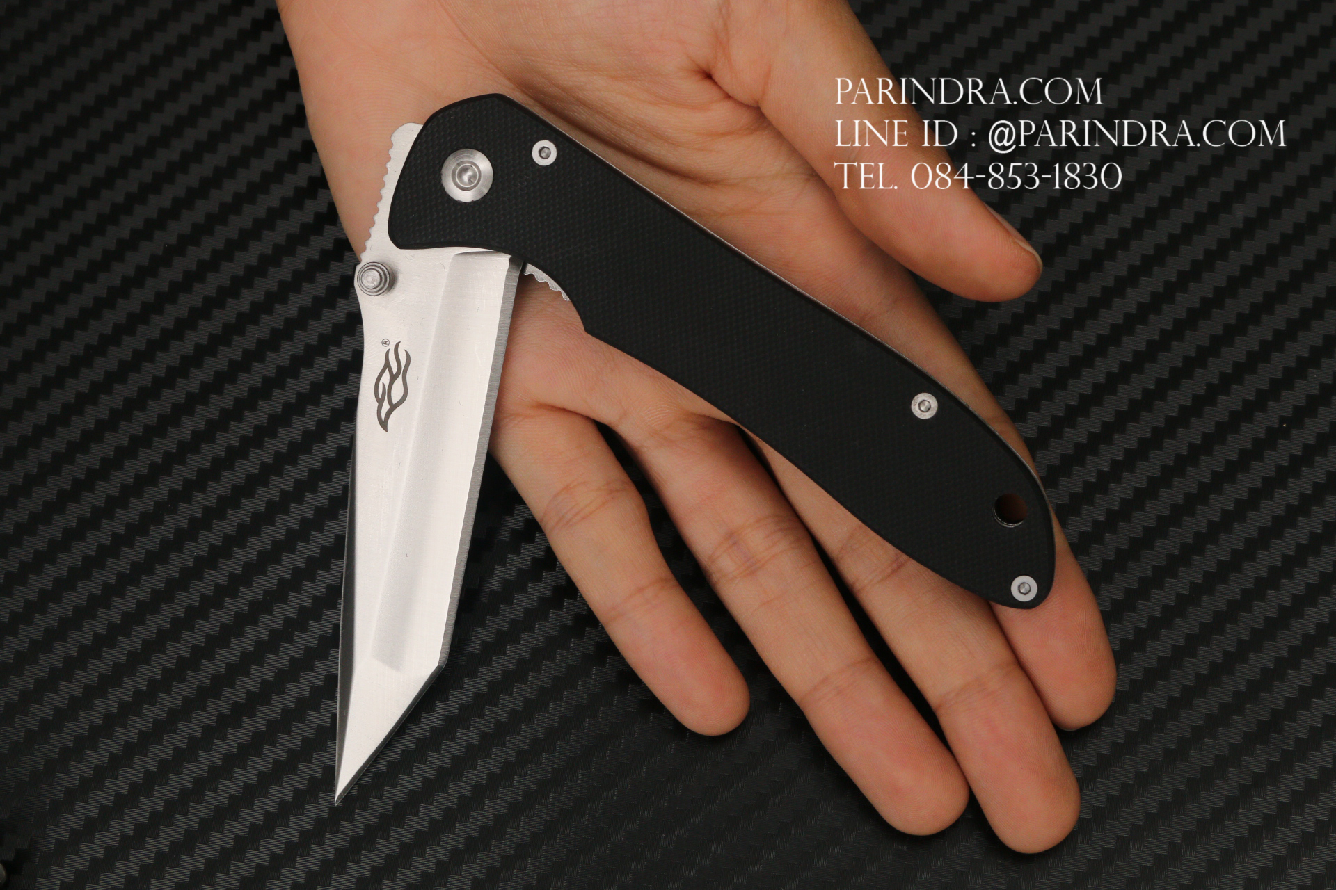 มีดพับ Ganzo รุ่น F714 สีดำ ปลายมีดทันโตะ Tanto ของแท้ 100%