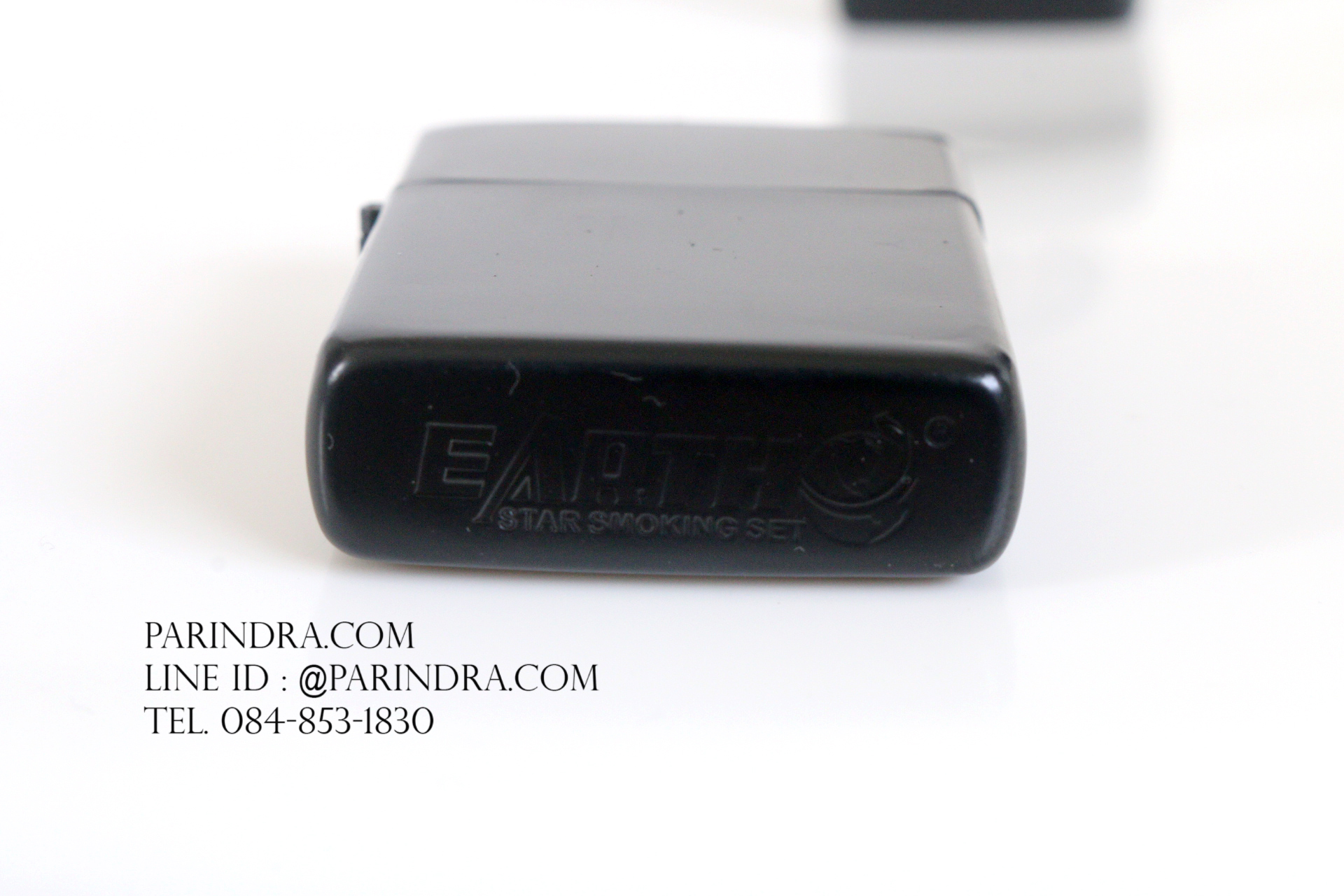 ไฟแช็ค Earth ลายสีดำด้าน เติมน้ำมันรอนสัน