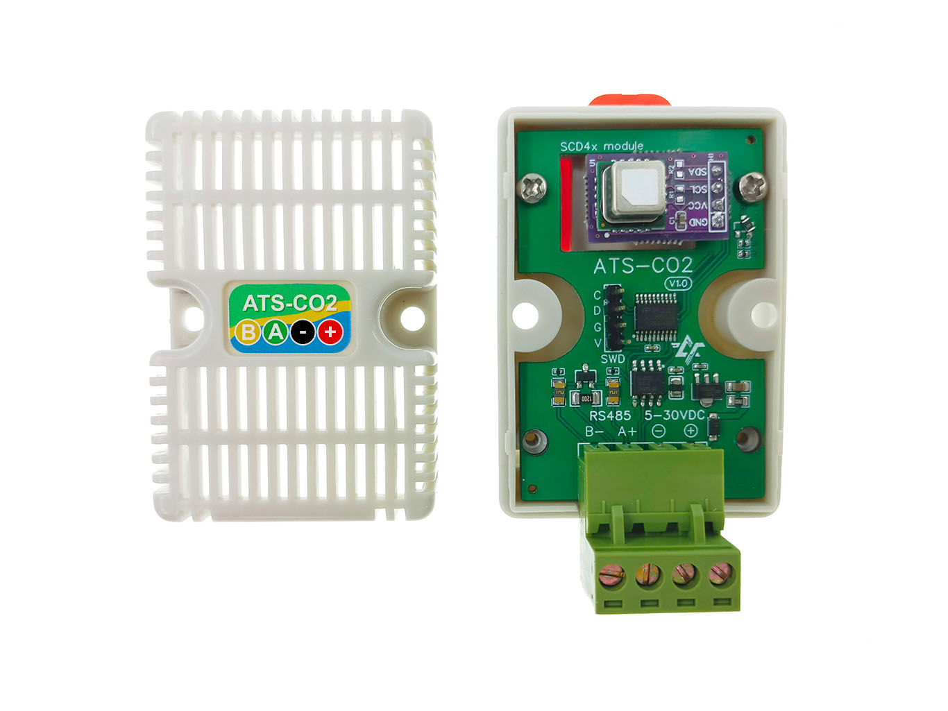 ATS-CO2 เซ็นเซอร์วัดก๊าซคาร์บอนไดออกไซด์คุณภาพสูง RS485 Modbus