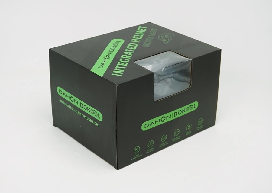 DAHON Integrated Helmet with USB Light | หมวกจักรยานพร้อมไฟท้ายและแว่นกันแดด | รอบศีรษะ 57-63 cm