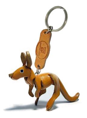 พร้อมส่ง พวงกุญแจหนังแท้ Handmade รูปจิงโจ้