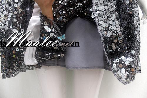 พร้อมส่ง ชุดราตรีสั้น เกาะอก/สายเดี่ยว สีดำ ปักเลื่อมทั้งตัว คาดโบว์สีเทา (ใส่ได้2แบบ )