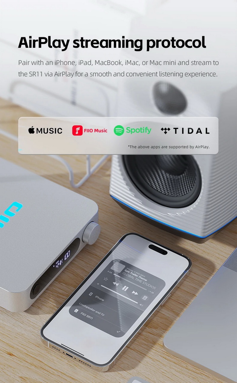 FiiO SR11 เครื่องรับเพลงสตรีมมิ่งแบบ Lossless ประสิทธิภาพสูง รองรับ AirPlay, Roon Ready ประกันศูนย์ไทย