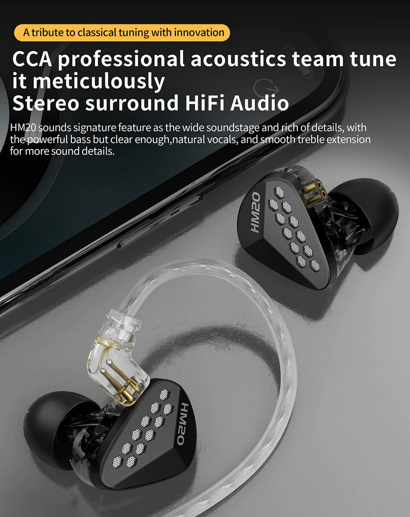 ขาย CCA HM20 หูฟัง Hybrid 8 ไดรเวอร์ 7BA+1DD ซาวสเตจกว้าง ประกันศูนย์ไทย