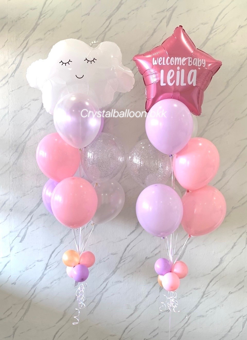 ลูกโป่ง Welcome Baby Girl Theme พาสเทล ช่อลูกโป่งฟอยล์ดาว ขนาด 24" ช่อ 8 ลูก 1 ช่อ พร้อมตกแต่ง ช่อลูกโป่ง ฟอยล์ ก้อนเมฆ ช่อ 8 ลูก 1 ช่อ,ลูกโป่งใส ใส่กลิตเตอร์ พร้อมตกแต่ง สามารถเปลี่ยนสีลูกโป่ง/เปลี่ยนข้อความ/เปลี่ยนฟอยล์ตกแต่งได้