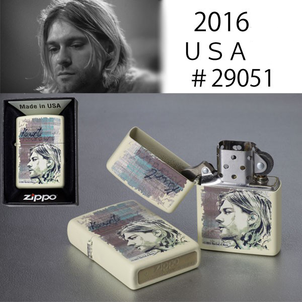ไฟแช็ค Zippo แท้ " Zippo 29051 KURT COBIAN Cream Matte Finish Lighter " แท้นำเข้า 100%