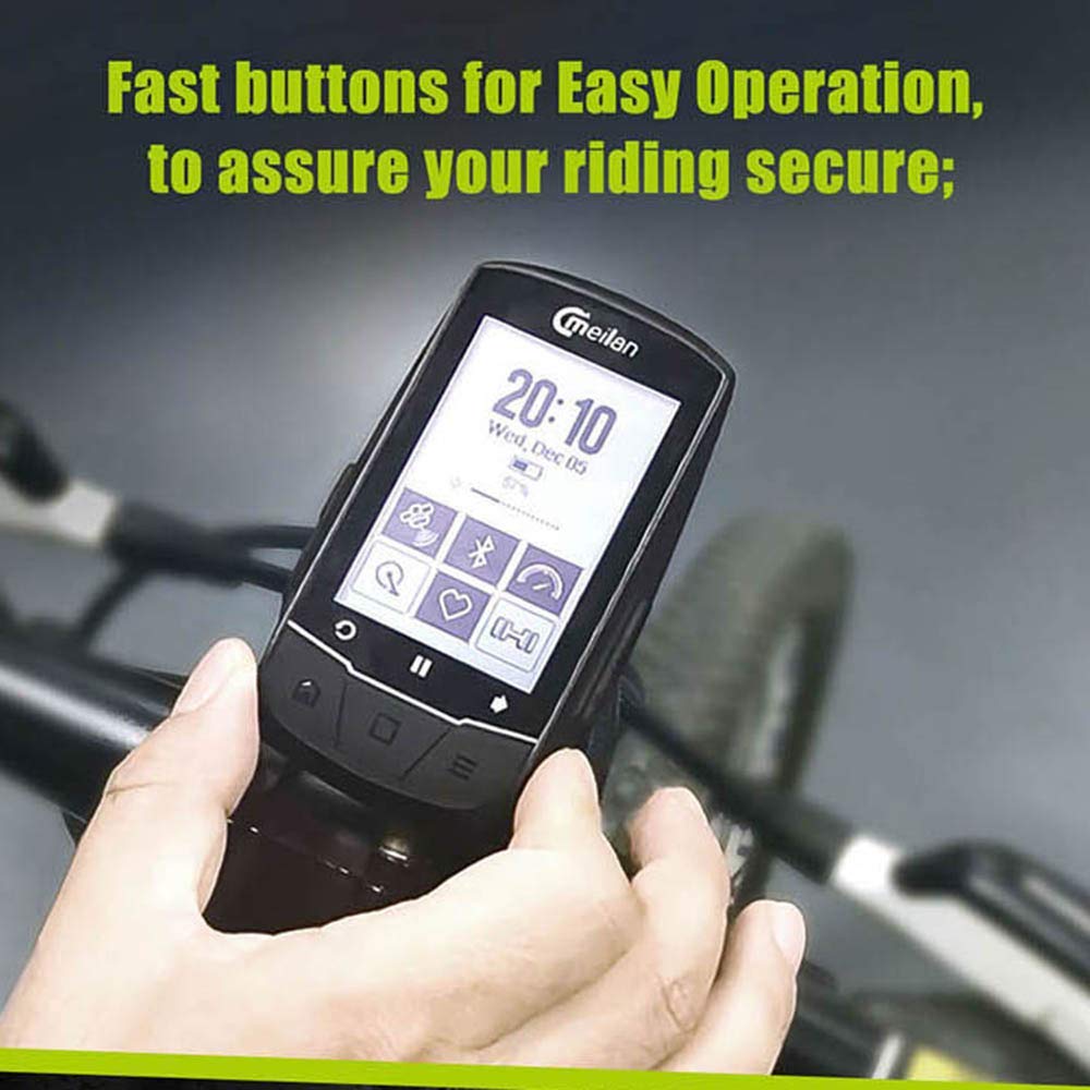 ไมล์จักรยาน Meilan M1 GPS Cycling/Bike Computer Navigation Speedometer, Heart Rate and Power Compatible เมนูภาษาไทย